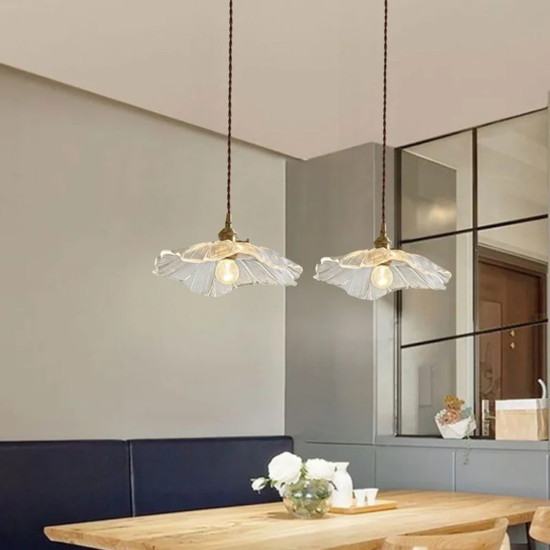 BowLift | Retro Lotus Glass Pendant Lamp
