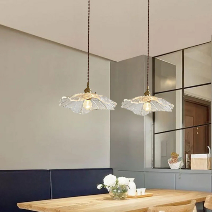 BowLift | Retro Lotus Glass Pendant Lamp