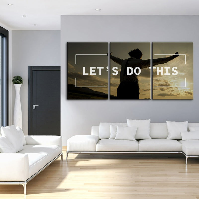 Let's Do This-Canvas Wall Art Painting 3 Pieces | Bowlift
