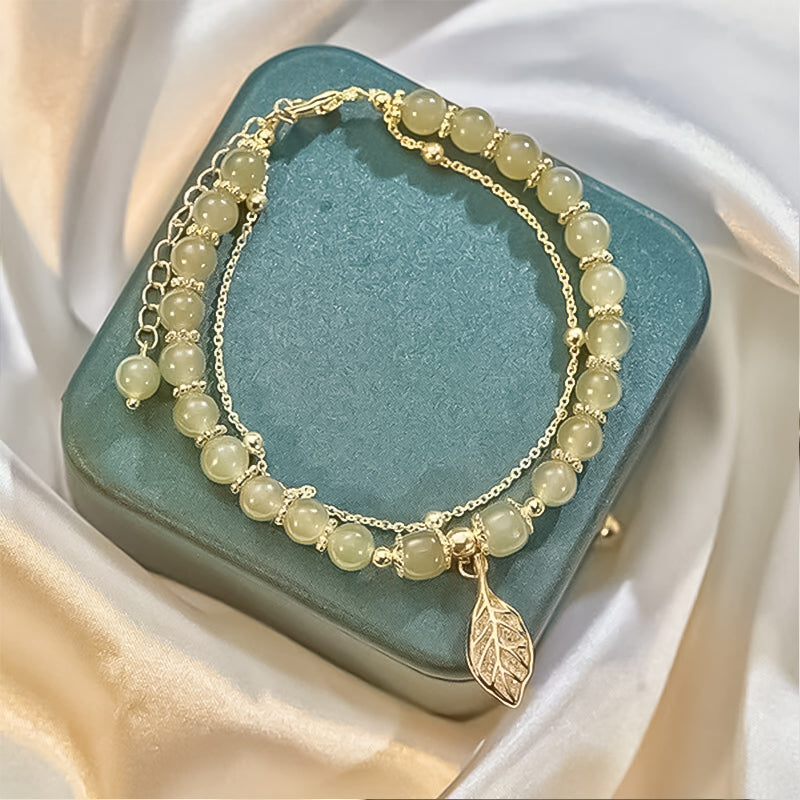 BowLift | Hetian Jade Leaf Gold Bracelet