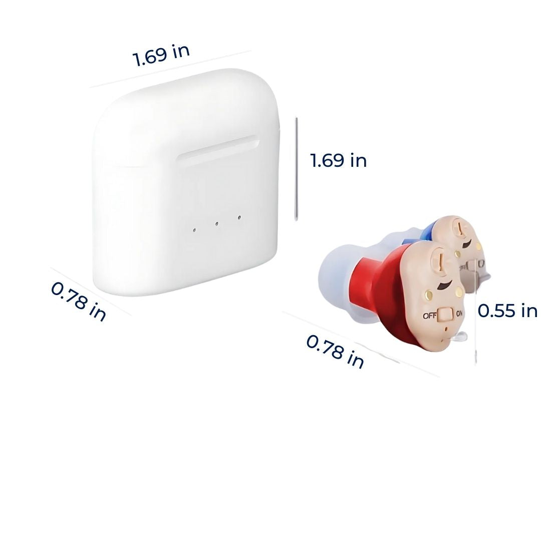 SilentWave | Rechargeable Invisible Hearing Aids Pair - Amplify Sound - Improve Speech Clarity - Discreet Design Bowlift