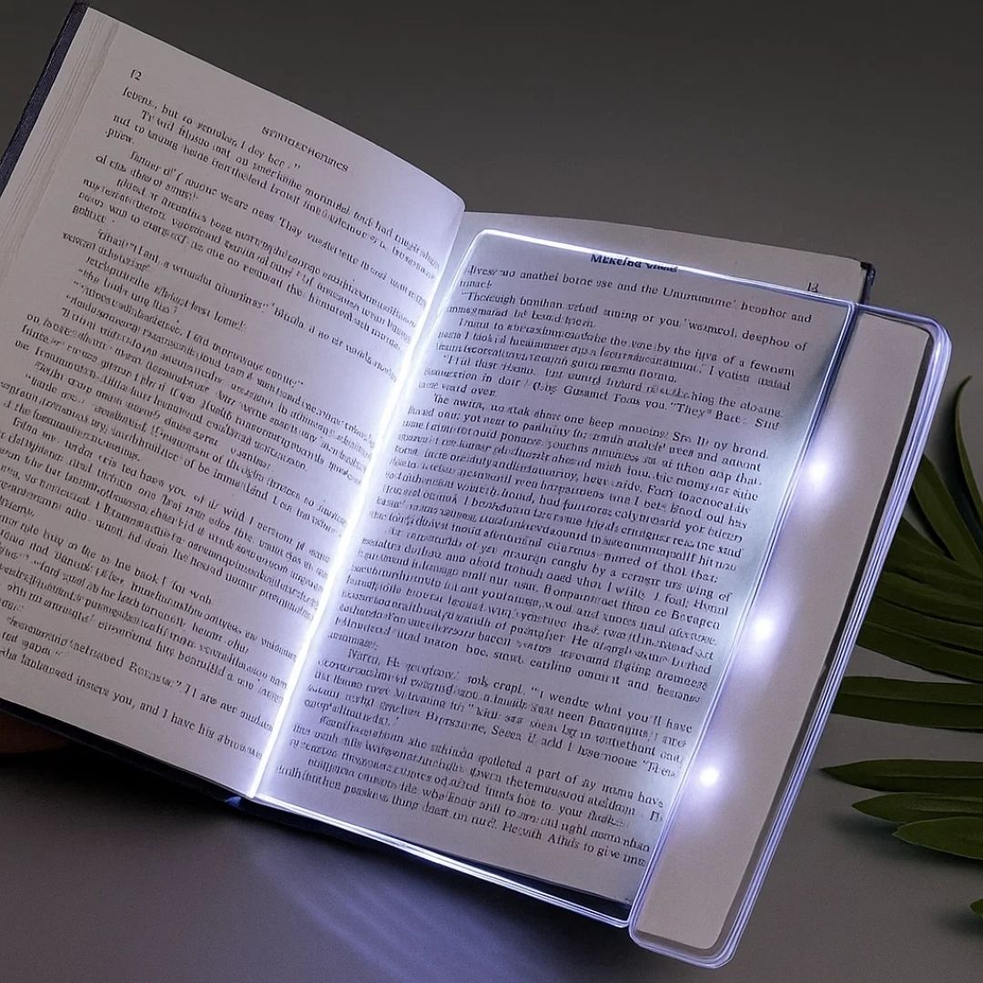 PageGlow | Flat LED Book Light – Glare‑Free Full‑Page Illumination – Slim Portable Design – Eye‑Care for Travellers & Bedtime Readers Bowlift