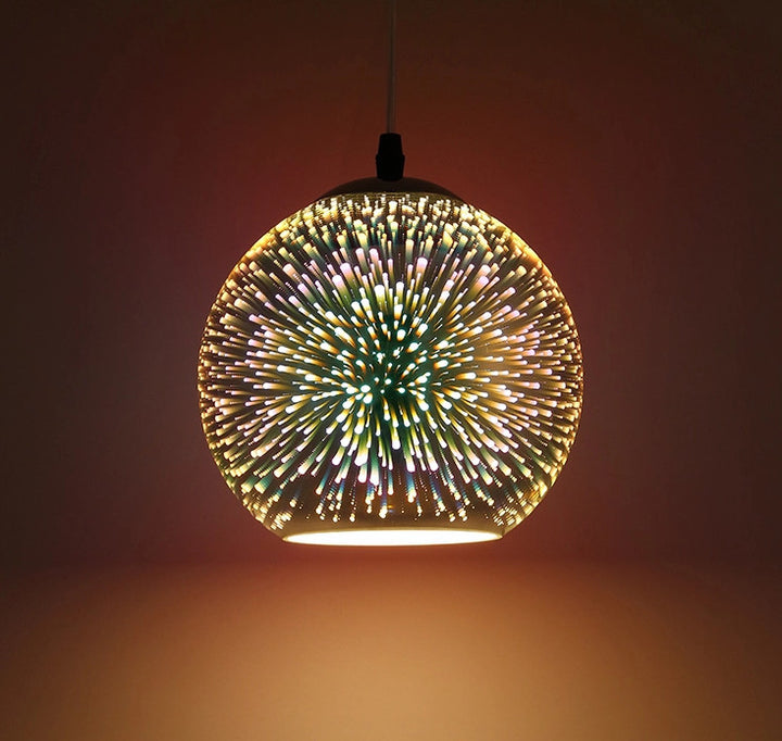 Fireworks Sphere – Silver – Includes 12W LED Warm Light - Dia 25cm