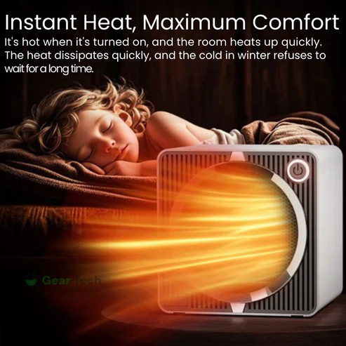BowLift | 500W Electric PTC Ceramic Heater | Rapid Heating, Energy Efficient & Safe for Indoor Use in Winter