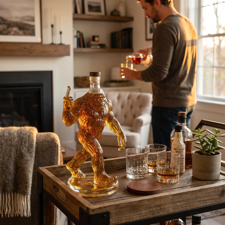 BowLift | Whiskey Decanter Funny Bigfoot Glass Bottle