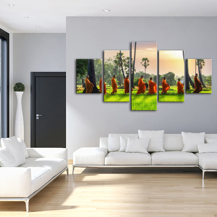Morning Walk 5 Piece - Canvas Wall Art Painting | Bowlift