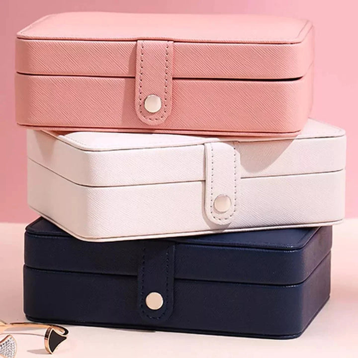 Leather Mini Jewelry Box Double Layer Bowlift