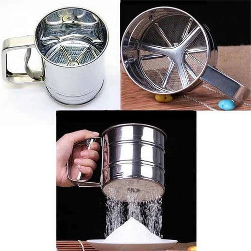Flour Filter Stainless Steel - With Handle & Smooth Filter Bowlift