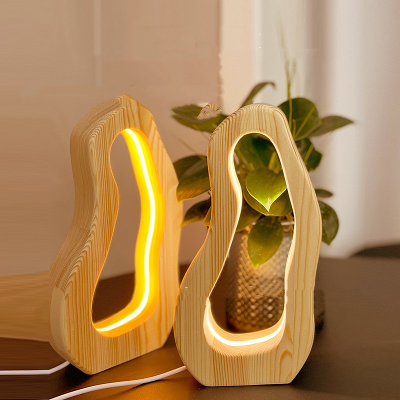 BowLift | Modern Nordic Wooden Nightstand Lamp