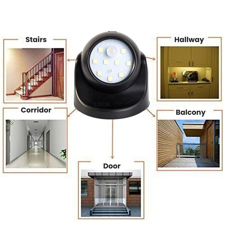 BowLift | Wireless Battery Powered External Security Lights – Motion Sensor LED Spotlight for Home, Garden, and Wall Illumination