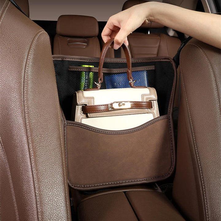 BowLift | Car Seat Gap Faux Fur Storage Hanging Bag Mesh Organizer