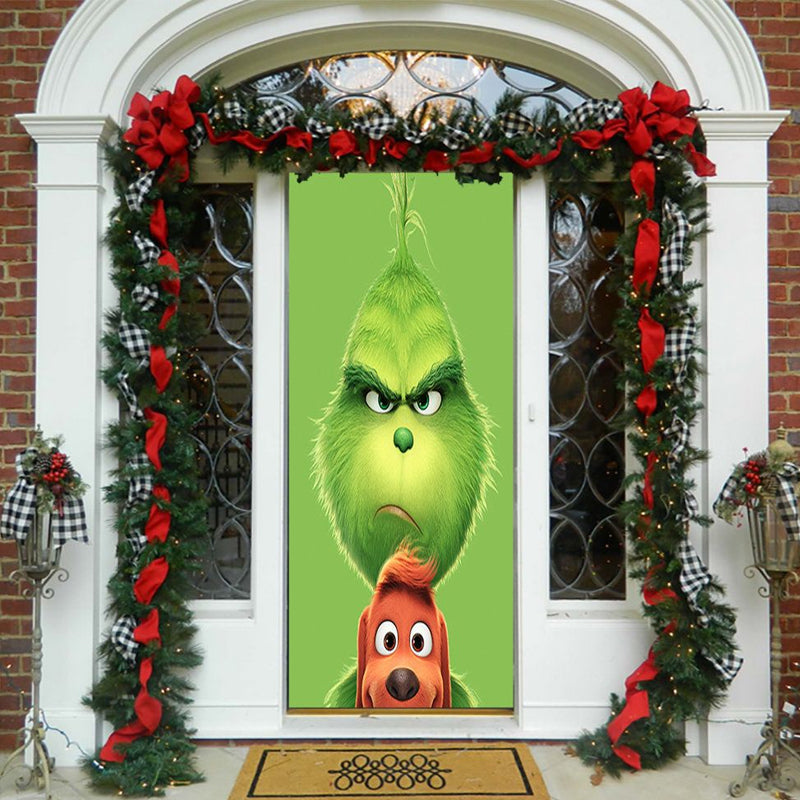 BowLift | Christmas Door Decoration | Fabric Door Cover | Washable & Reusable