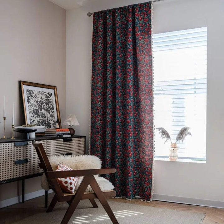 BowLift | Cherry Bloom Botanical Tassel Curtain