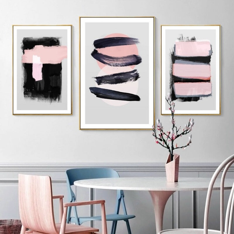 Pink Watercolor Ink - Canvas Wall Art Painting | Bowlift