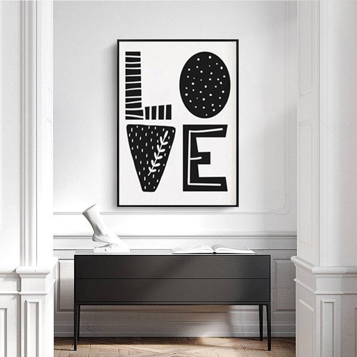 Modern Cartoon Love Read Nursery Letters - Canvas Wall Art Painting | Bowlift