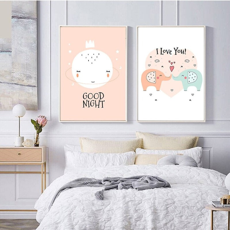 Sweet Cartoon - Canvas Wall Art Painting | Bowlift