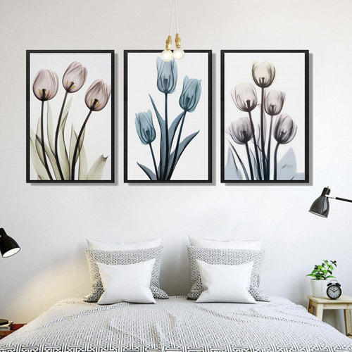 Modern Europe Tulip Transparent - Canvas Wall Art Painting | Bowlift