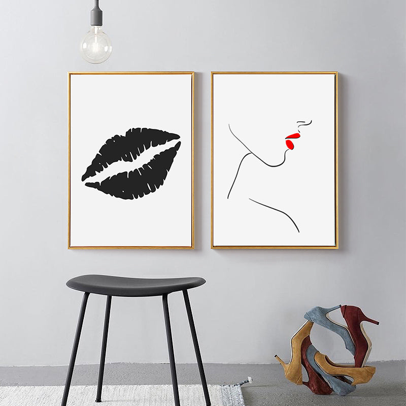 Makeup Lips  - Canvas Wall Art Painting | Bowlift