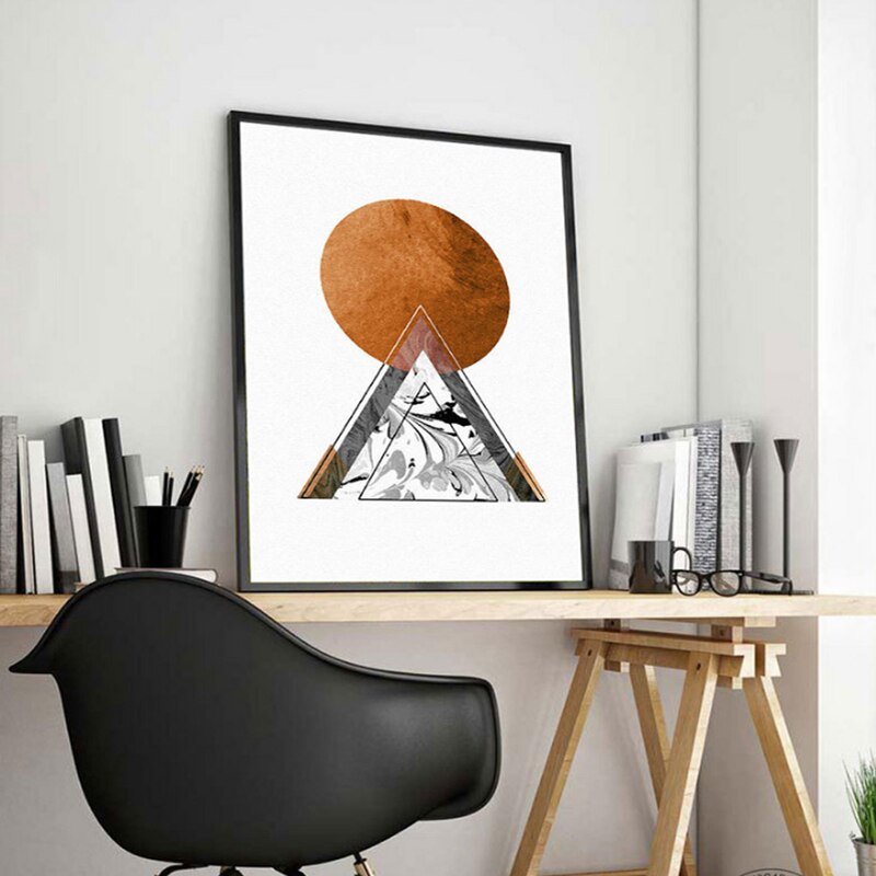 Mountain Peak Sunrise Nordic Poster  - Canvas Wall Art Painting | Bowlift