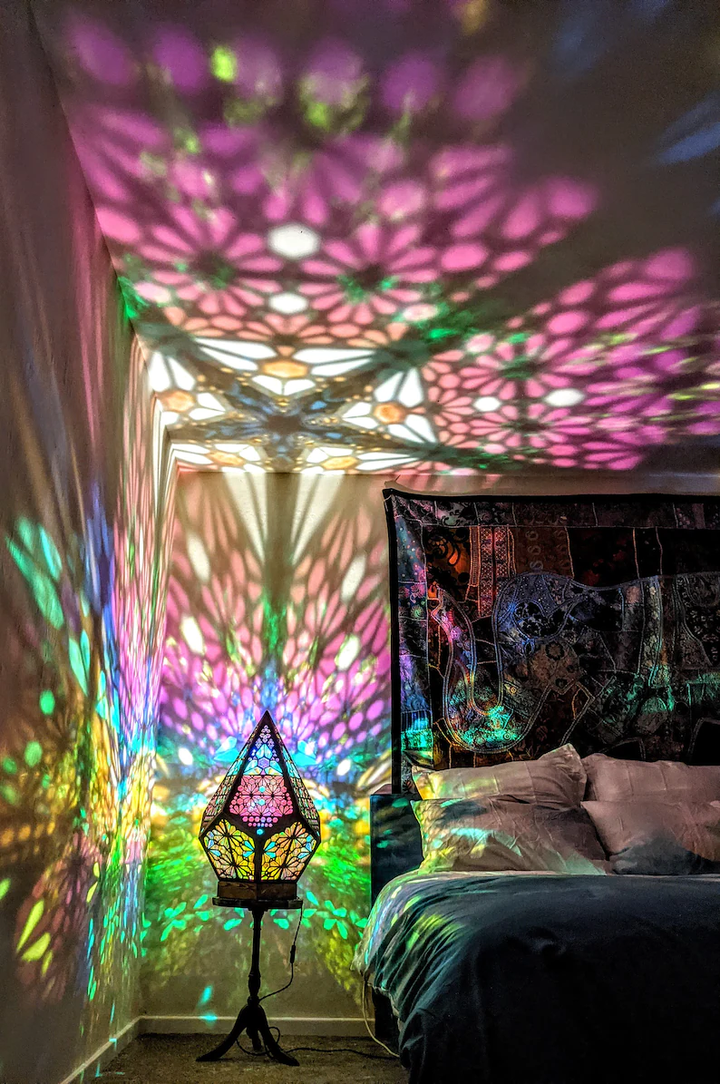 Stained Glass Style LED Table Lamp - LumiAura | Bowlift