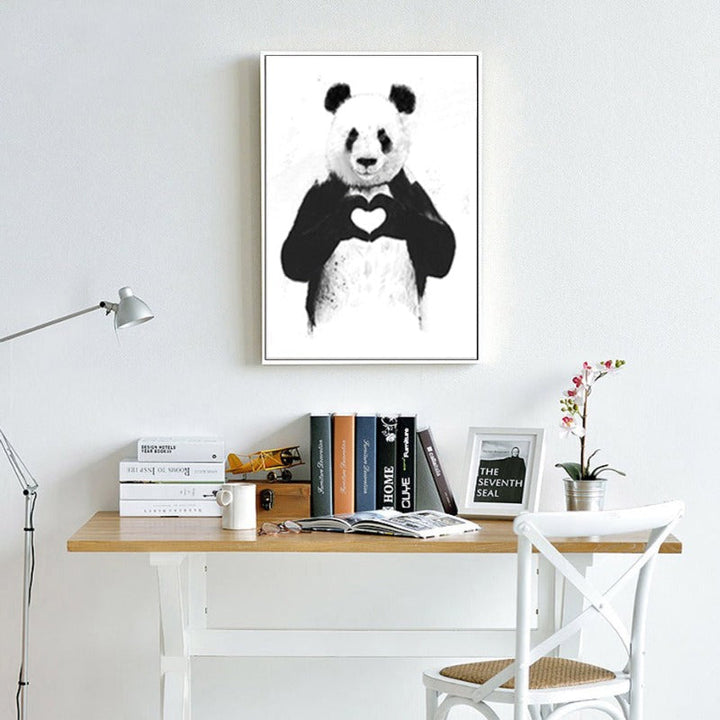 Funny Boxing Panda Animal Banksy - Canvas Wall Art Painting | Bowlift