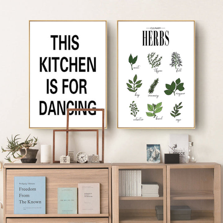 Herbs Poster Botanical Kitchen - Canvas Wall Art Painting | Bowlift