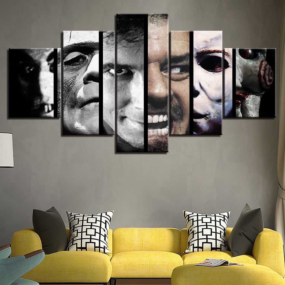 Horror Movies Characters - Canvas Wall Art Painting | Bowlift