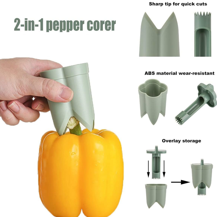 2-In-1 Fruit Pepper Corer | Bowlift