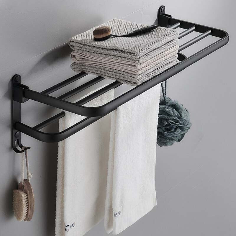 BowLift | Easy Organizer Bathroom Aluminum Foldable Towel Rack