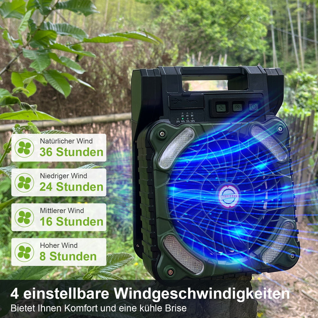 Portable Solar Camping Fan LED Light | Bowlift