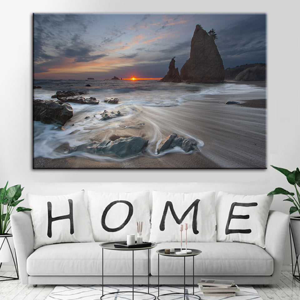 Rocky Beach - Canvas Wall Art Painting | Bowlift