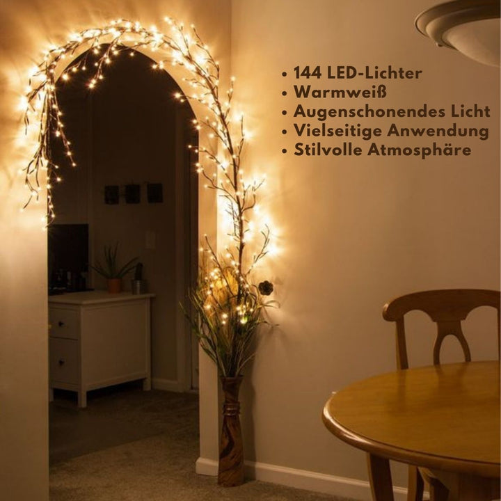 BowLift | LED Grapevine Fairy Lights - 100 LED String Lights with Green Wire for Indoor & Outdoor Decoration, Parties, and Garden Use