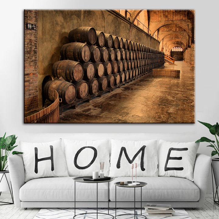 Rustic Barrels - Canvas Wall Art Painting | Bowlift