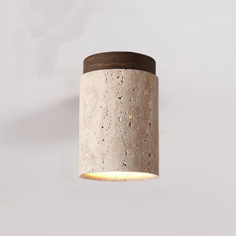 ÉclatPierre – Luxury Travertine LED Pendant Lamp for Hall Bowlift