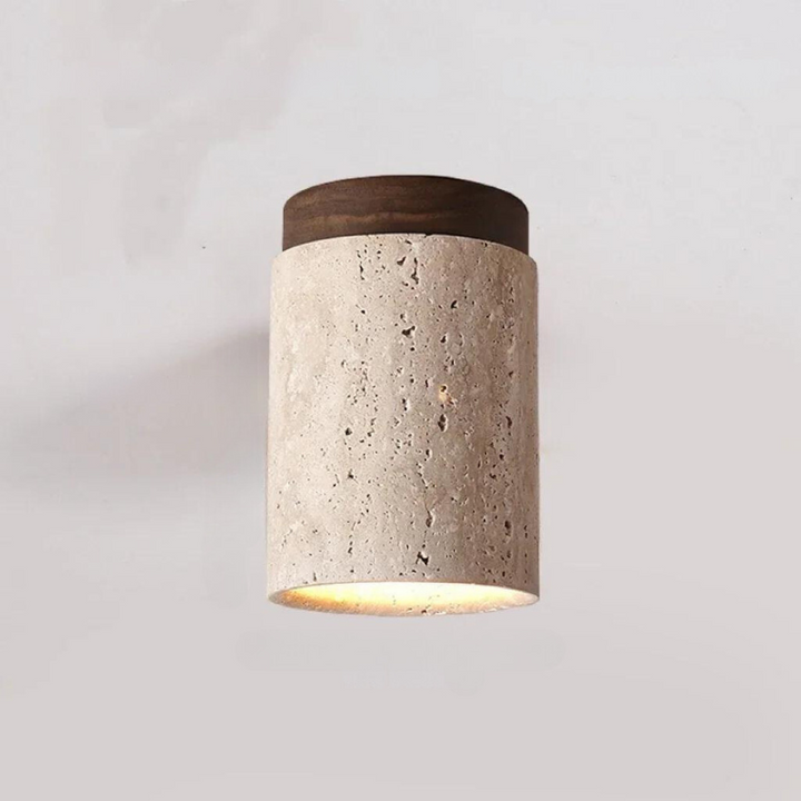 ÉclatPierre – Luxury Travertine LED Pendant Lamp for Hall Bowlift