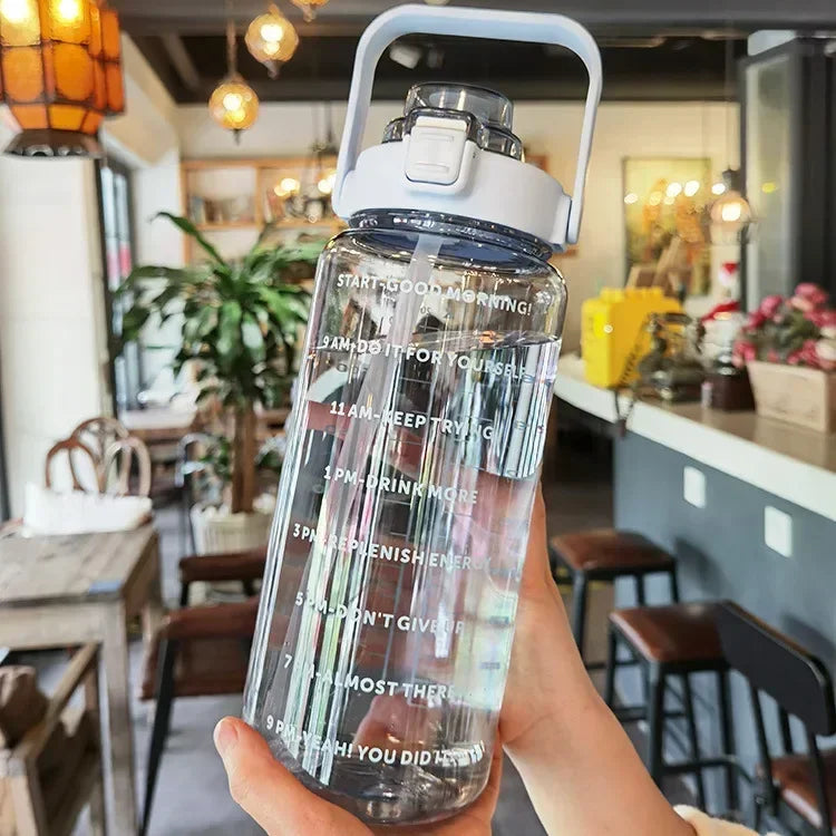 BowLift | 2L Portable Sports Water Bottle with Straw and Time Markings