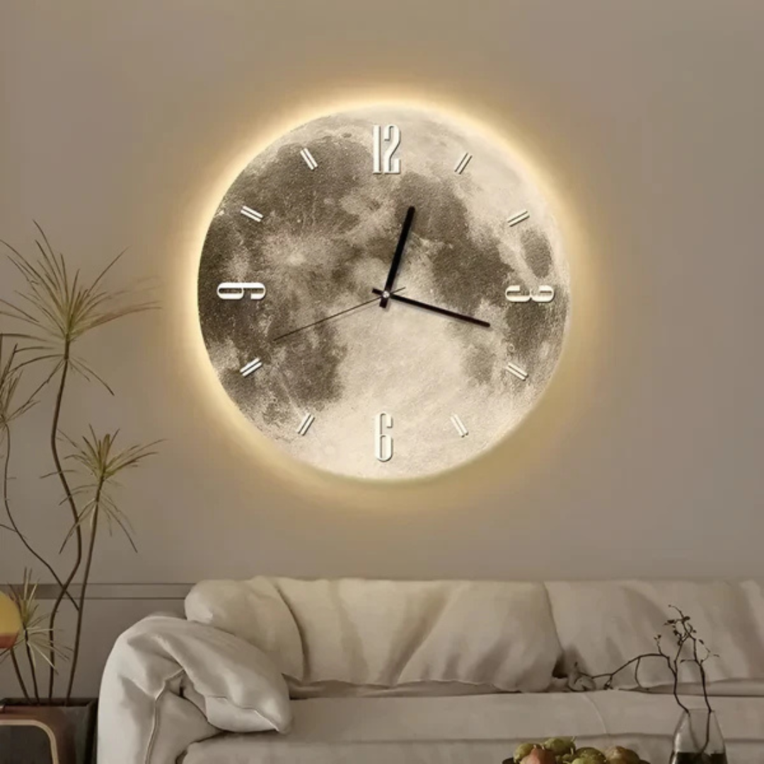 BowLift | Decorative Large Wall Clock with Moon Motif