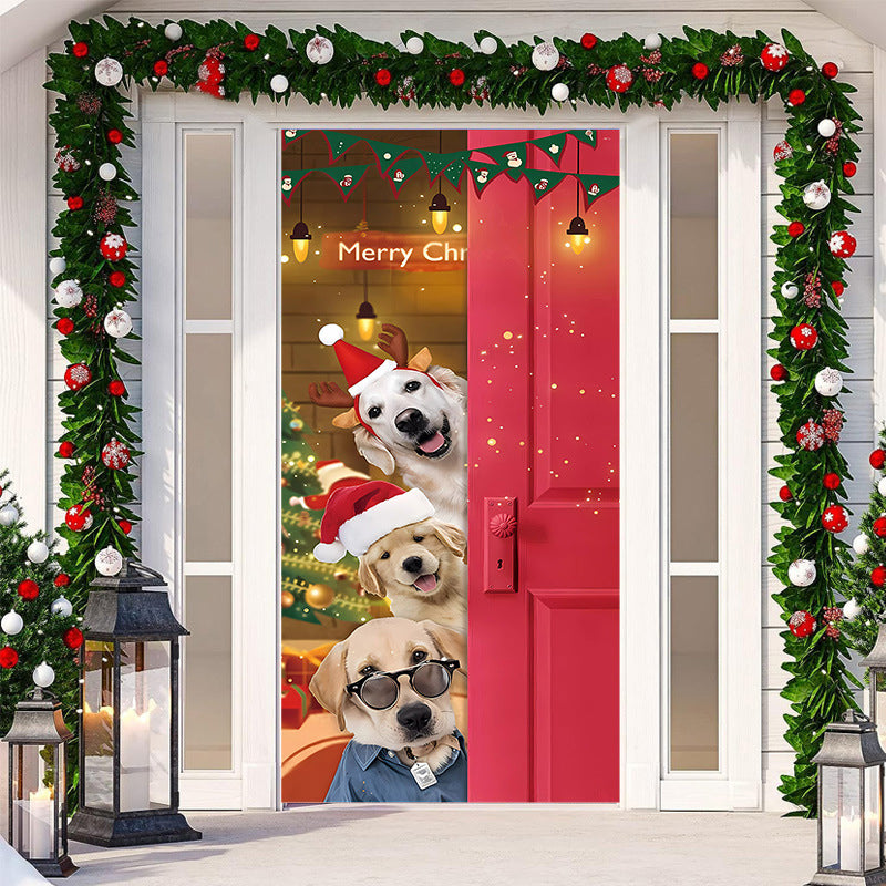 BowLift | Christmas Door Banner, Santa Claus Door Cover Holiday Decoration