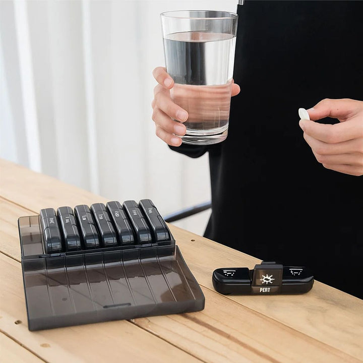 MediTrack | Weekly Pill Organizer – Improves Medication Adherence - Easy‑Open Large Compartments – BPA‑Free Durable – Travel & Seniors Bowlift