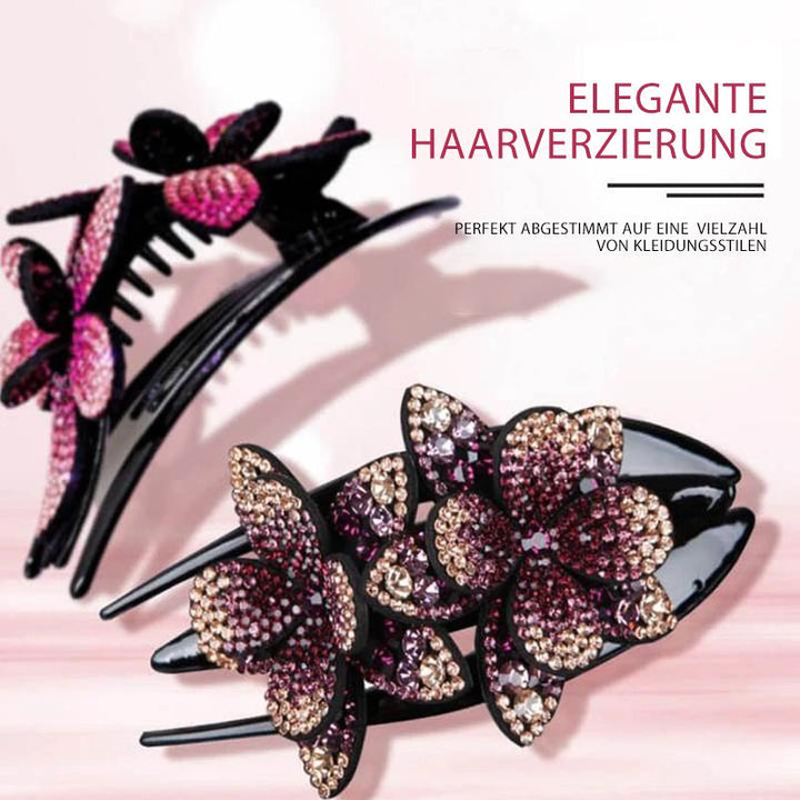 BowLift | Rhinestone Double Flower Hair Clip