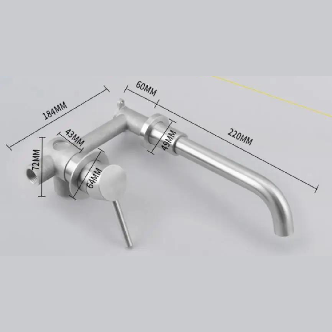 BowLift | Modern Wall-Mounted Basin Tap with Brushed Nickel Finish