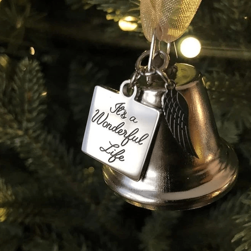 Christmas Tree Memorial Ornaments Angel Wings Bell Pendant Hanging Decoration | Bowlift