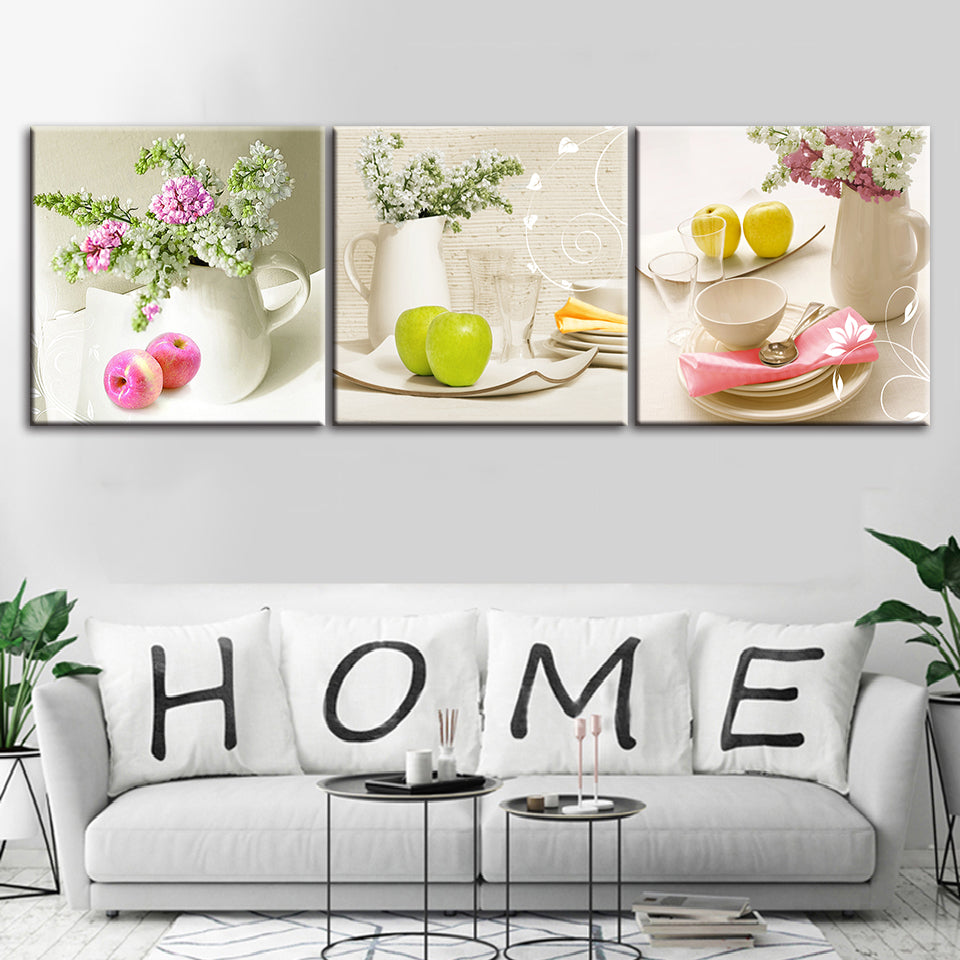 Fruit & Plates - Canvas Wall Art Painting | Bowlift