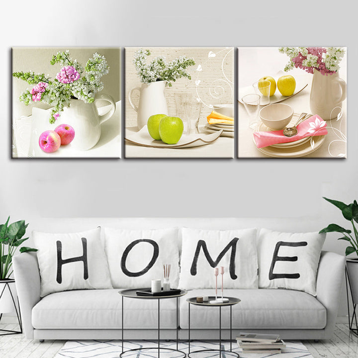 Fruit & Plates - Canvas Wall Art Painting | Bowlift