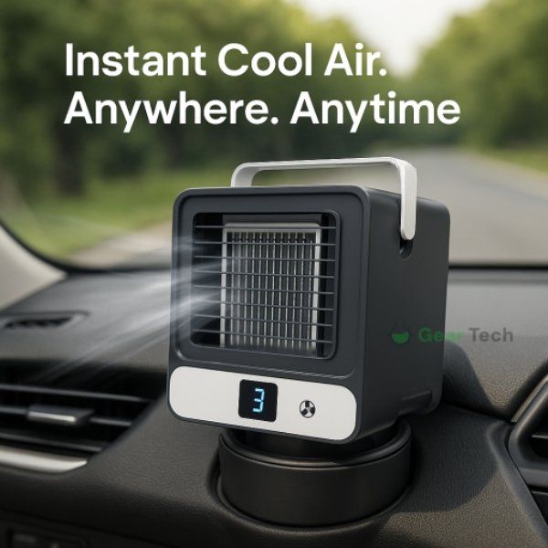 BowLift | Portable Mini Air Conditioner | Ultra-Portable Car AC System, Quiet 4-Blade Design & Ideal for Home, Office, and Travel Use