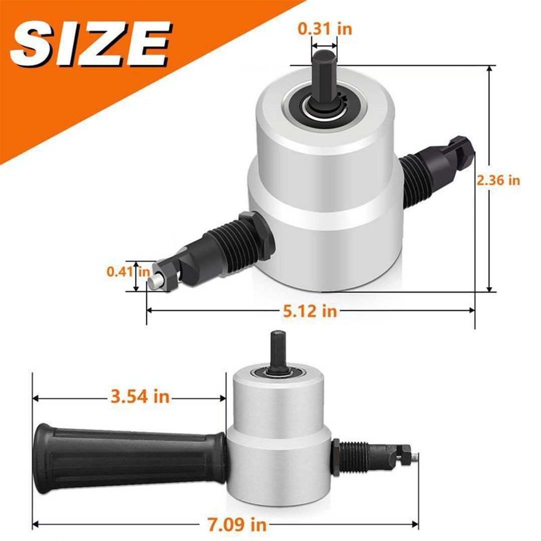 BowLift | Nibbler Cutter Drill Attachment Double Head Metal Sheet