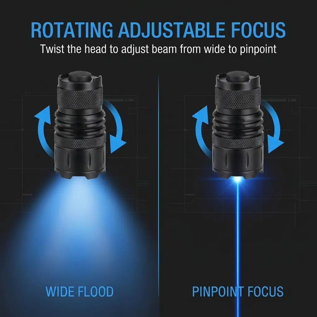 BowLift | Blue Beam Laser Torch | 450nm High-Intensity Optical Output | Tactical 5000m+ Range | Adjustable Focus Aluminum Chassis | Thermal Ignition Capable Flashlight