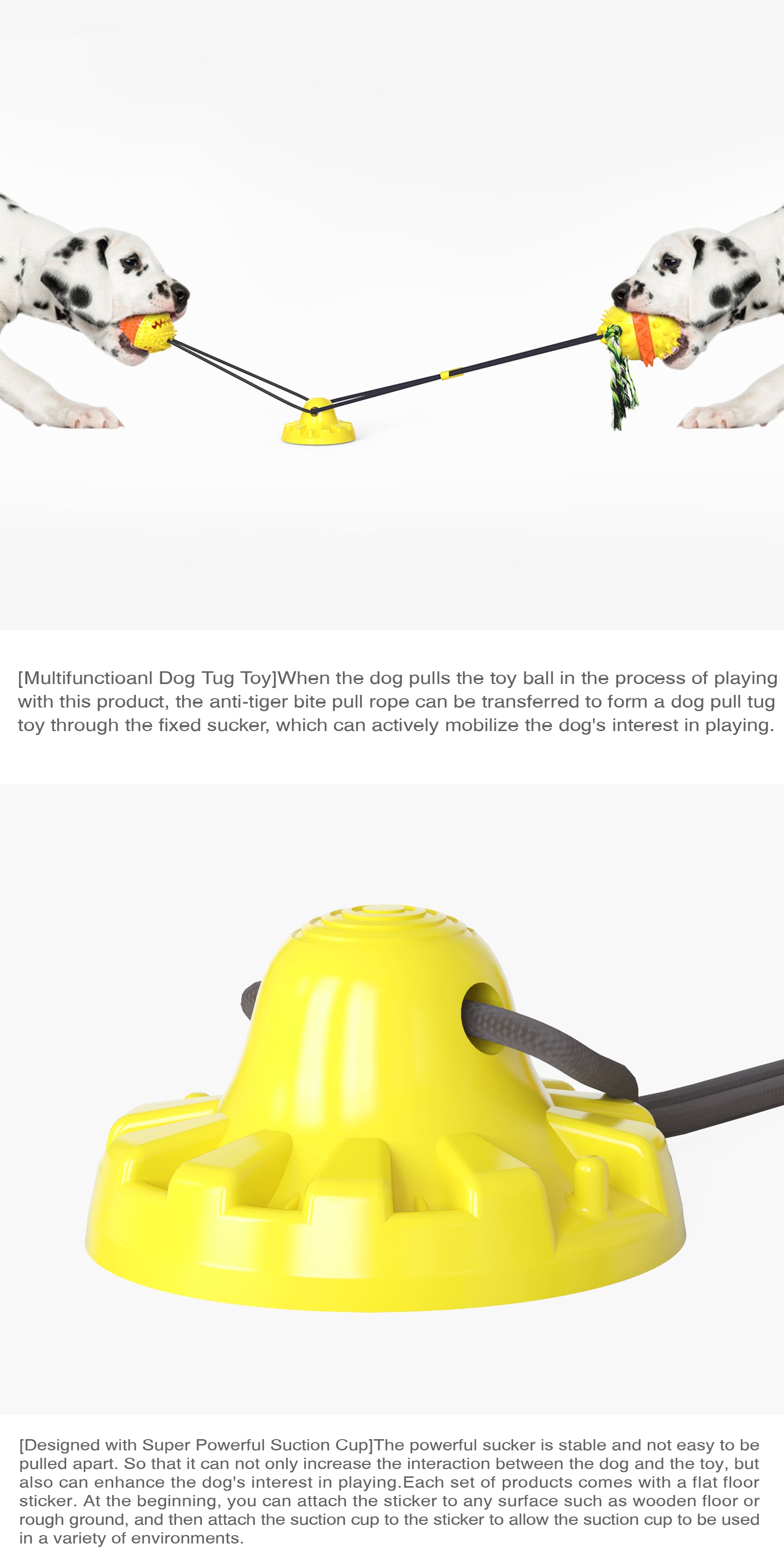 Enhanced Suction Cup Rope Ball Type B – Double Ball Chew Toy for Dogs