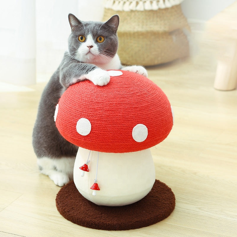 Sisal Fly Agaric Mushroom Cat Scratching Post Bowlift