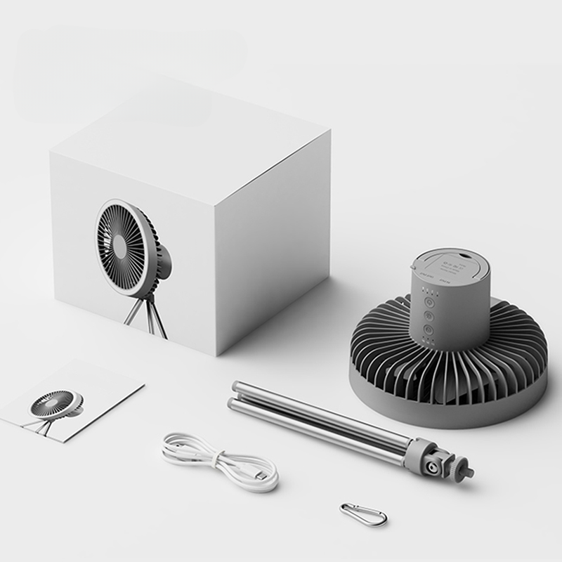 Portable Rechargeable Fan with LED and Built in Power Bank | Bowlift